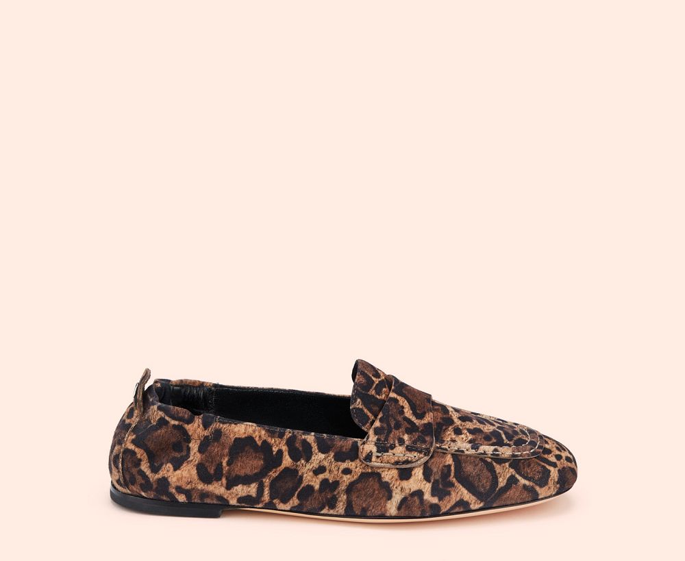 Mocassin AGL MARA PURE Cuir Leopard Femme | ZRG-46846962