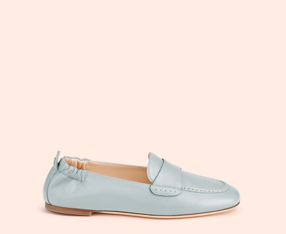 Mocassin AGL MARA PURE Cuir Bleu Femme | MOT-65749753