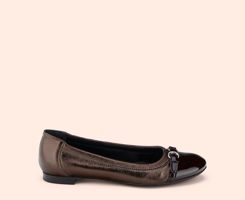 Ballerines AGL MONIKA Cuir Marron Femme | YIE-62995989