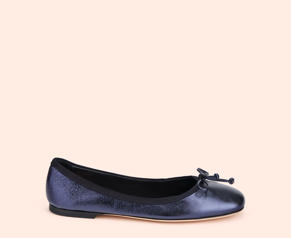 Ballerines AGL KALA Cuir Bleu Femme | JKB-44091040