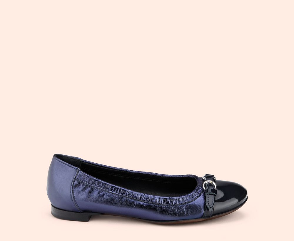 Ballerines AGL MONIKA Cuir Bleu Femme | ASM-15109768