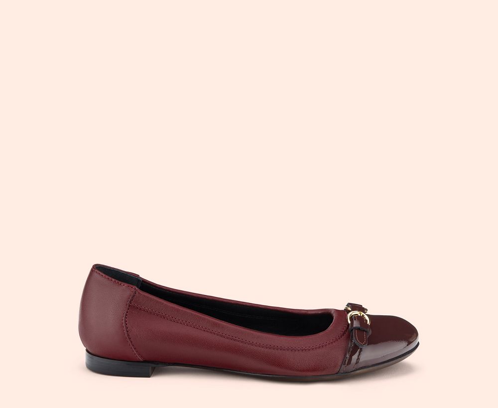 Ballerines AGL MONIKA Cuir Bordeaux Femme | YNB-98275314