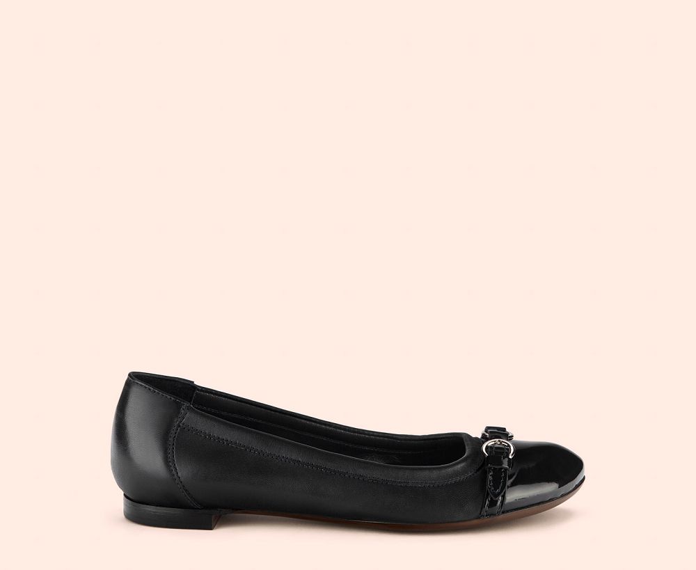 Ballerines AGL MONIKA Cuir Noire Femme | JCK-40828845