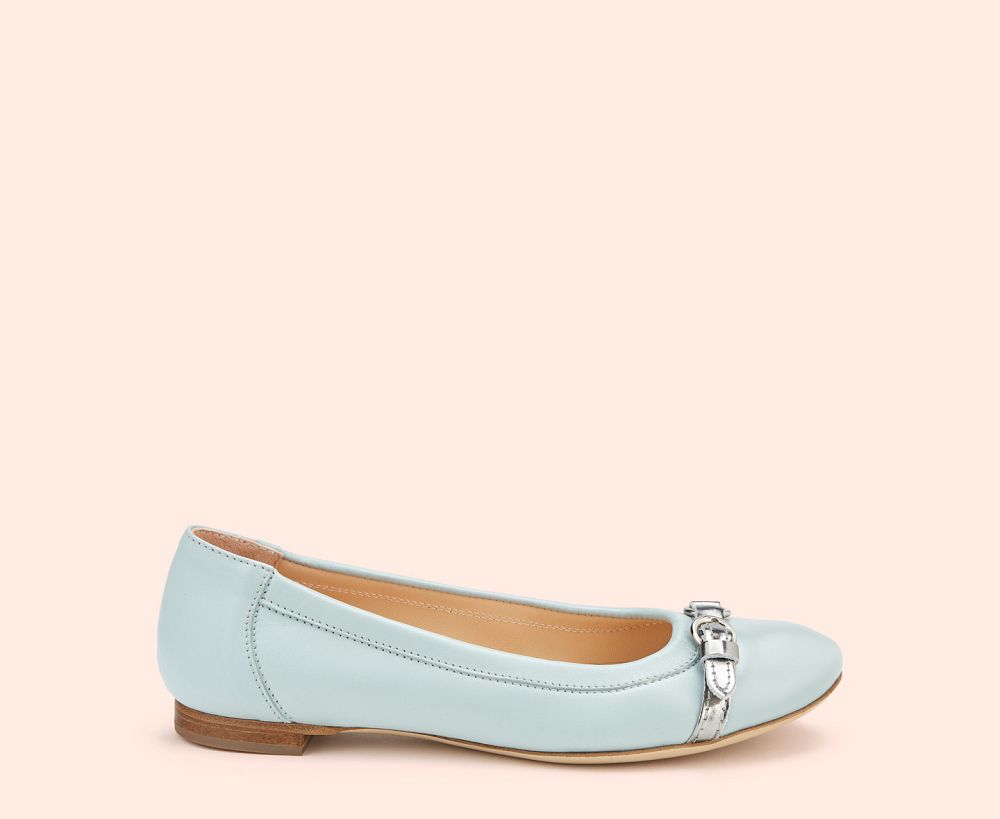 Ballerines AGL MONIKA Cuir Bleu Femme | BKT-11603872