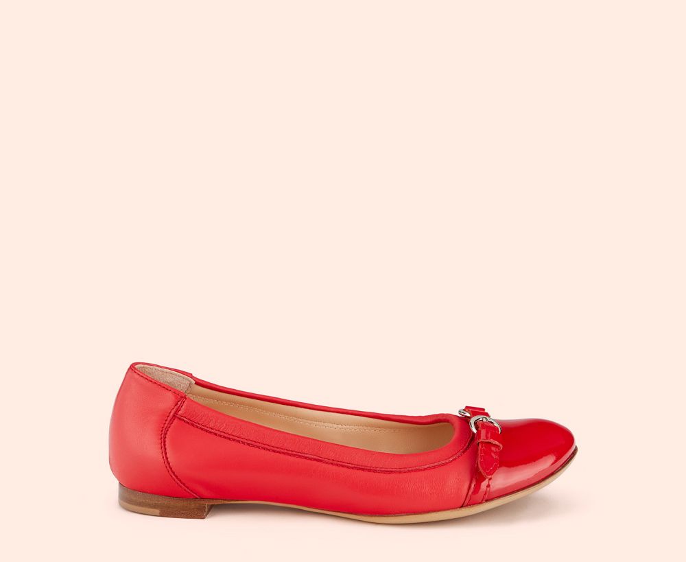 Ballerines AGL MONIKA Cuir Coral Rouge Femme | GKI-26574000