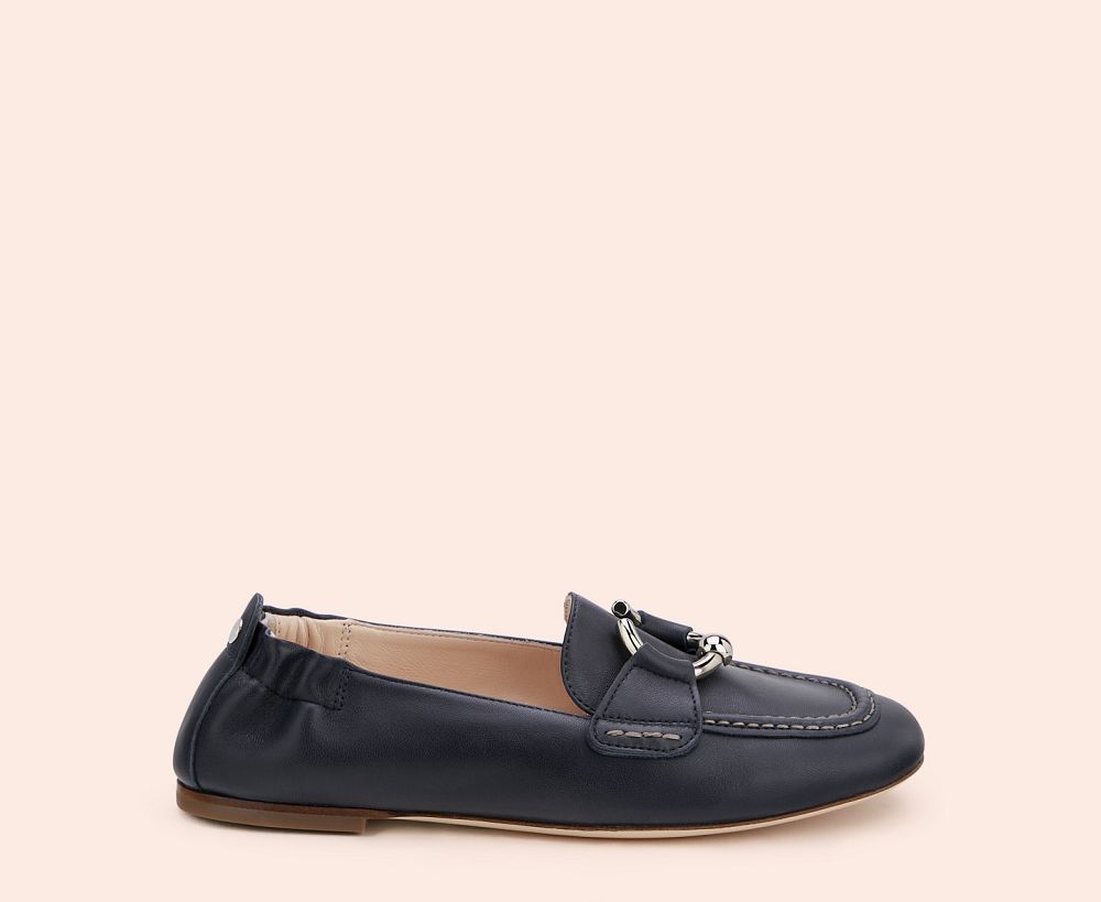 Mocassin AGL SHERYL MOC Cuir Bleu Femme | IZY-01735261