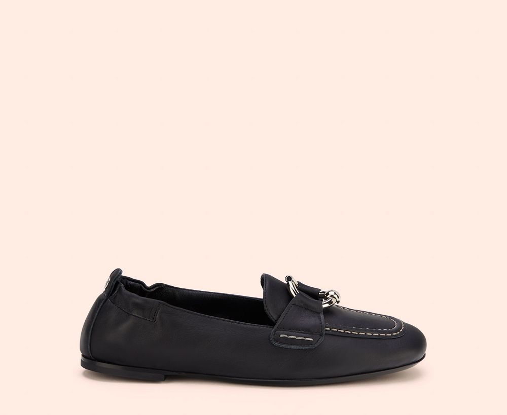 Mocassin AGL SHERYL MOC Cuir Noire Femme | NLS-97442786