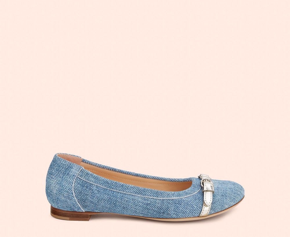 Ballerines AGL MONIKA Cuir Bleu Femme | ISS-23116596