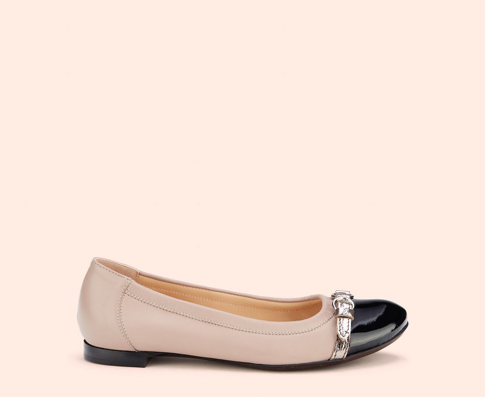 Ballerines AGL MONIKA Cuir Beige Femme | AXN-90069832