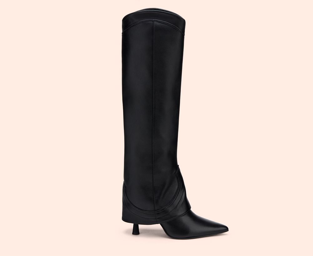 Bottes AGL LETIZIA BOOT Cuir Noire Femme | BWX-34419897