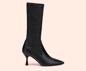 Bottines AGL LILLY Cuir Noire Femme | OJQ-35699005