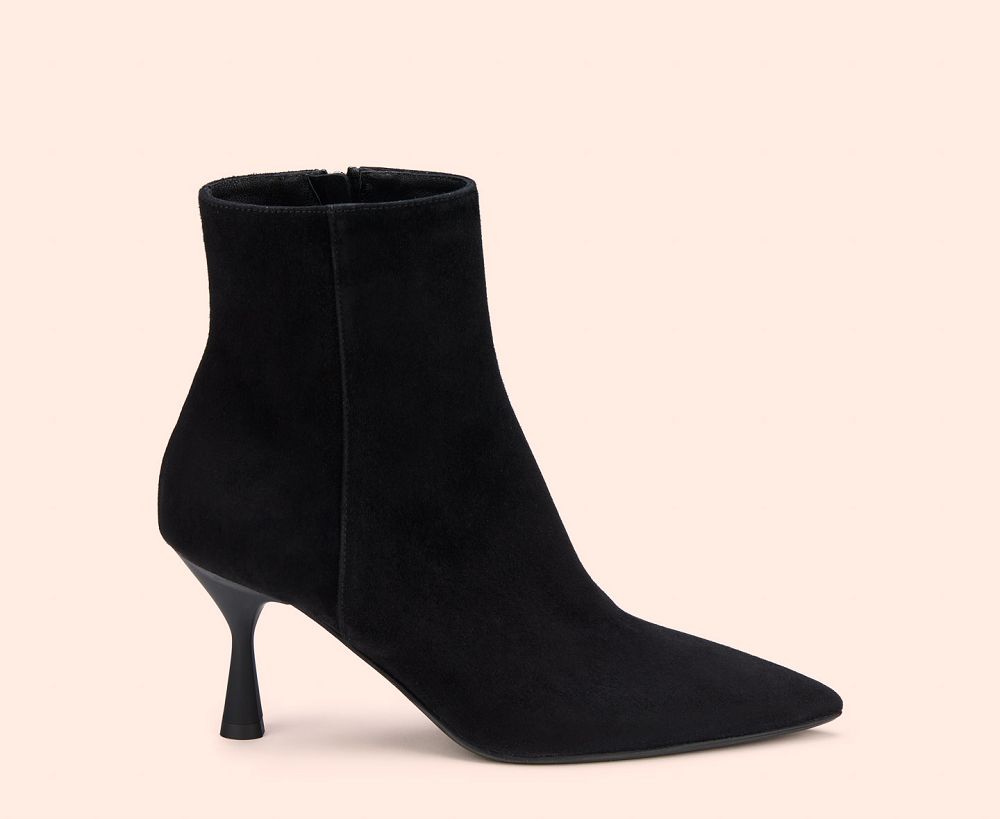 Bottines AGL IDE BOOTIE Daim Noire Femme | QXK-53353922