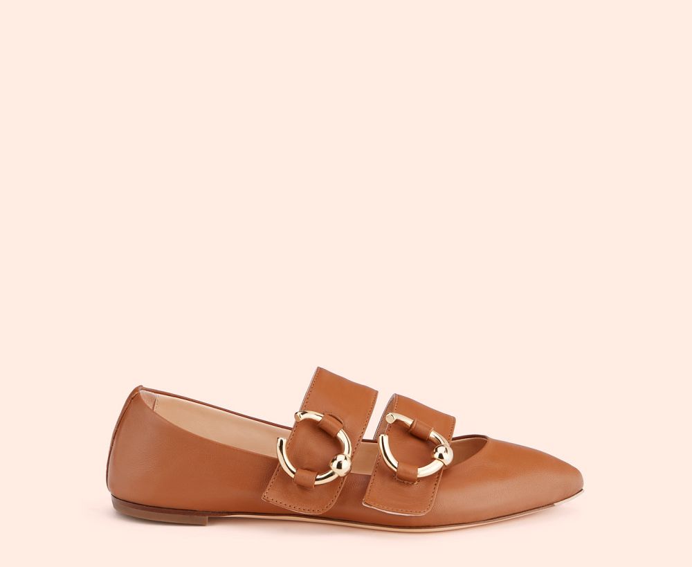 Ballerines AGL RICKIE Cuir Marron Femme | SYO-03668820