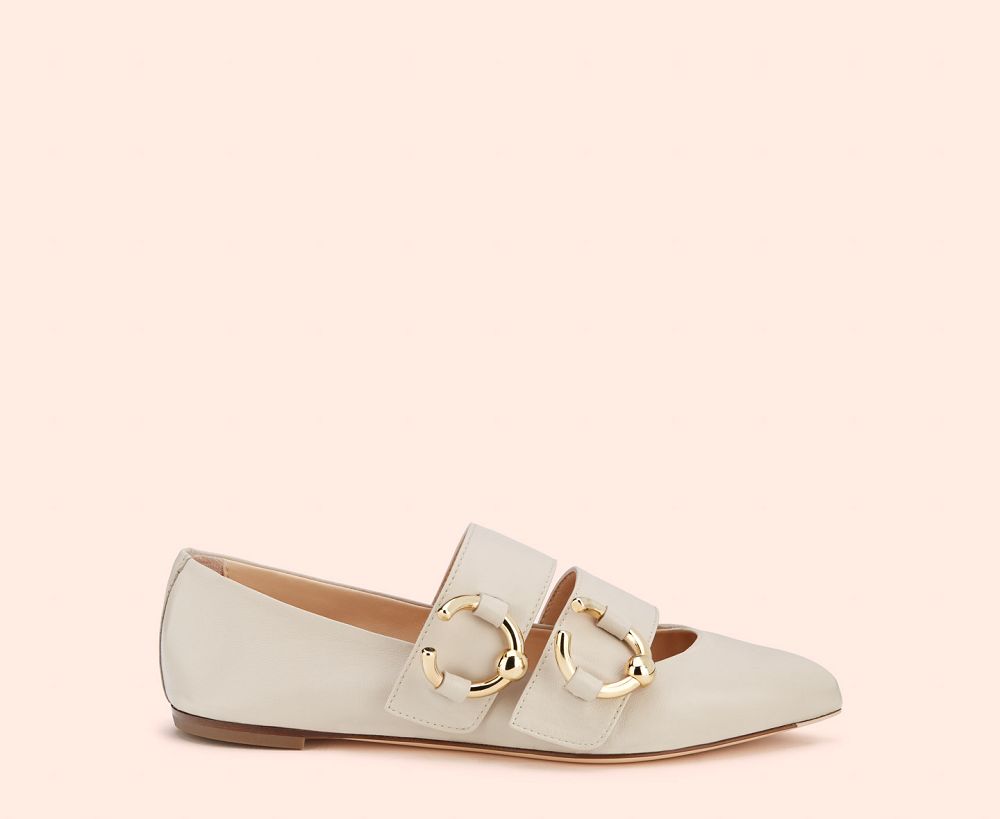 Ballerines AGL RICKIE Cuir Blanche Femme | UUB-79096756