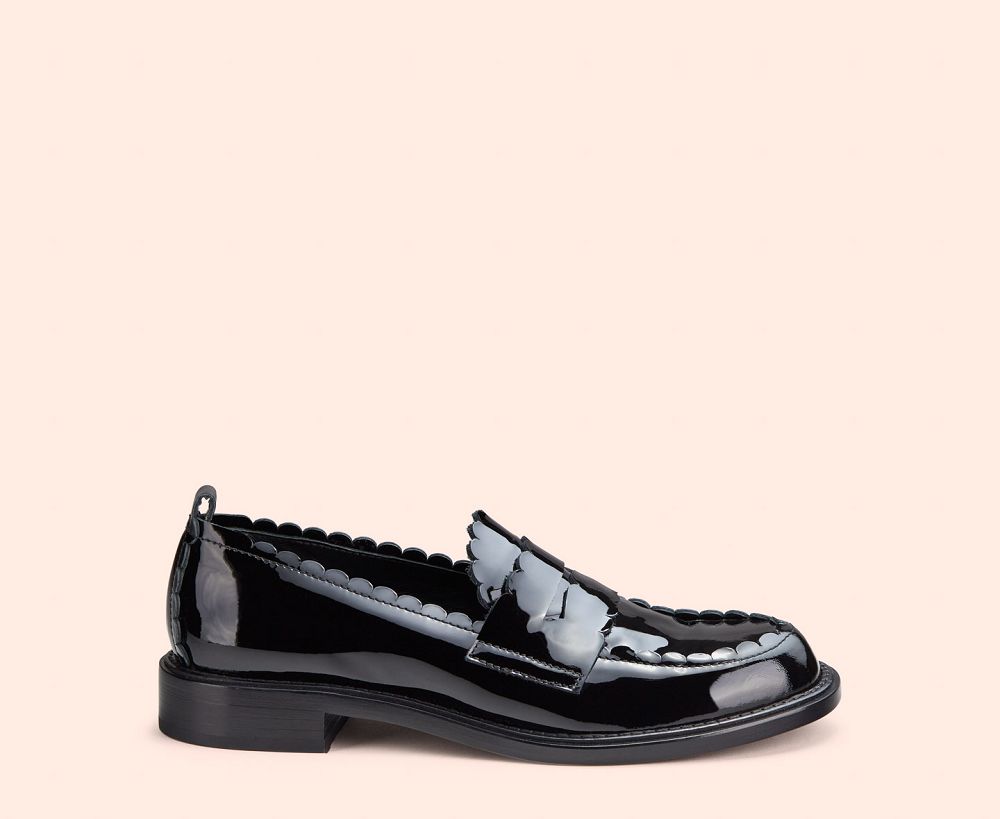 Mocassin AGL JANISE Vernis Noire Femme | YUM-69799301