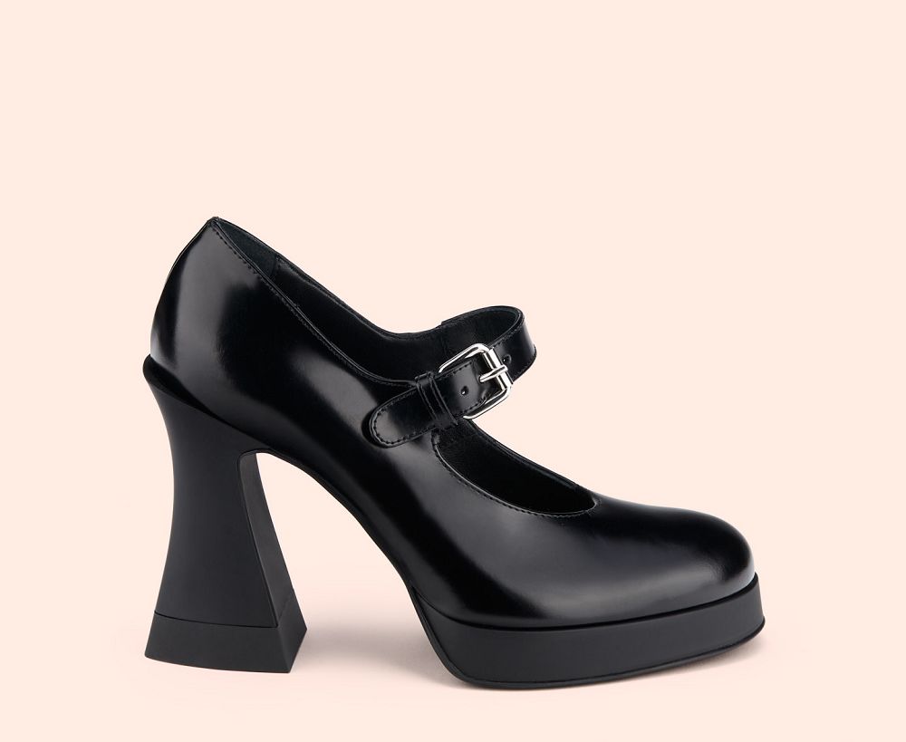 Escarpin AGL JANIS MARY JANE Cuir Noire Femme | APN-46669012