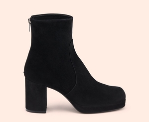 Bottines AGL BETTY Daim Noire Femme | QVU-52436929