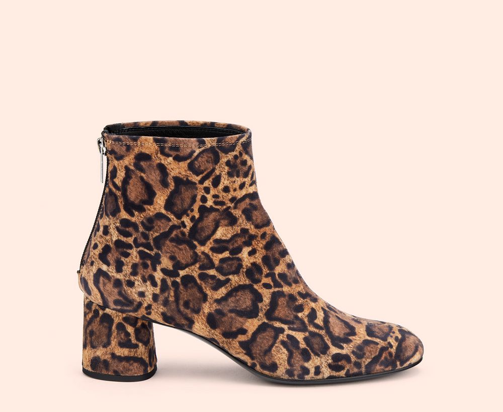 Bottines AGL OLGA Daim Leopard Femme | CIN-65111698