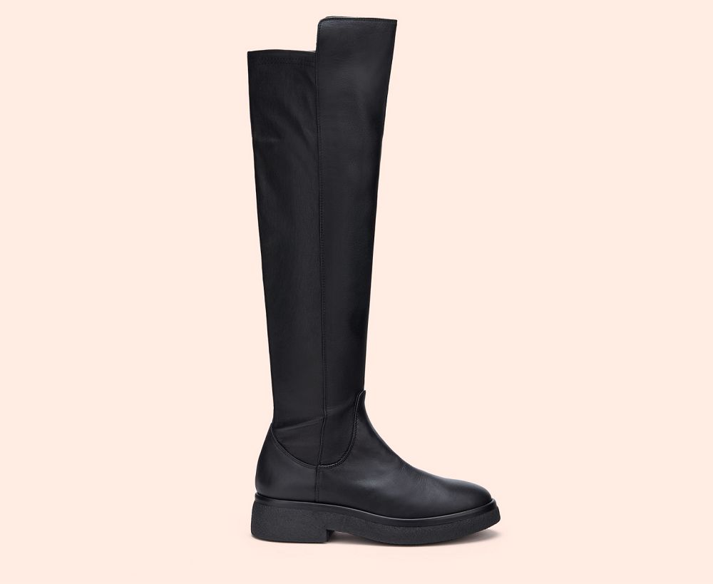 Bottes AGL ALISON R BOOT Cuir Noire Femme | ZFV-67545109