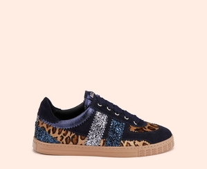 Basket AGL LEDA GLAM Daim Bleu Femme | ECR-14420154