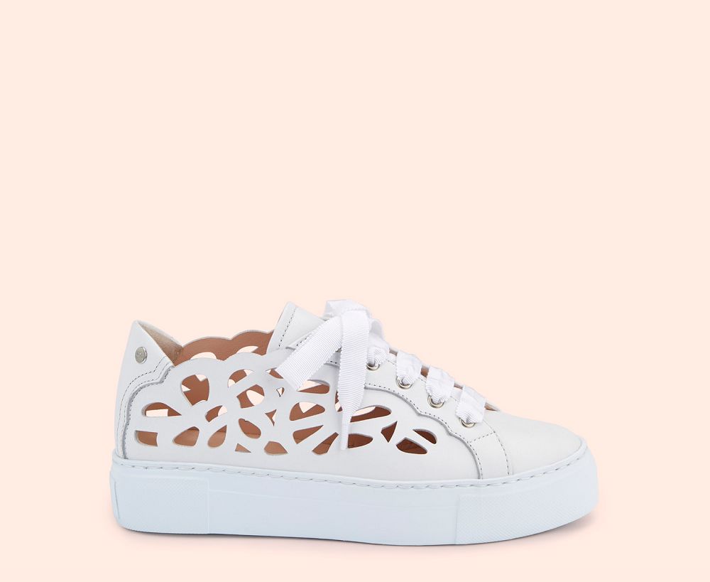 Basket AGL MANDI Cuir Blanche Femme | OTM-50369460