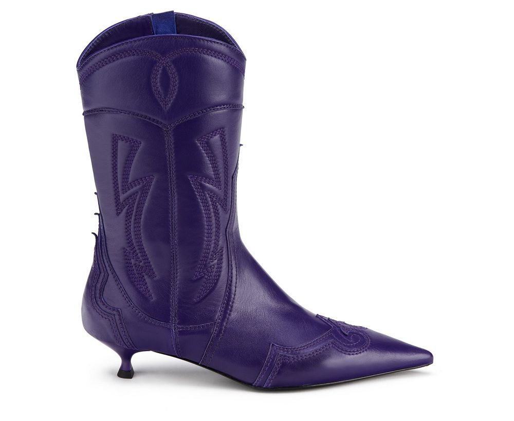 Bottines AGL K FIVE Cuir Violette Femme | VOF-24754417