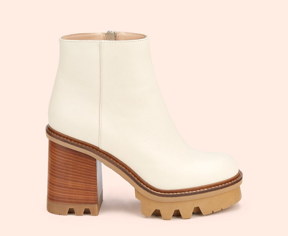 Bottines AGL NATALIA H LOWBOOT Cuir Blanche Femme | PVO-24899680