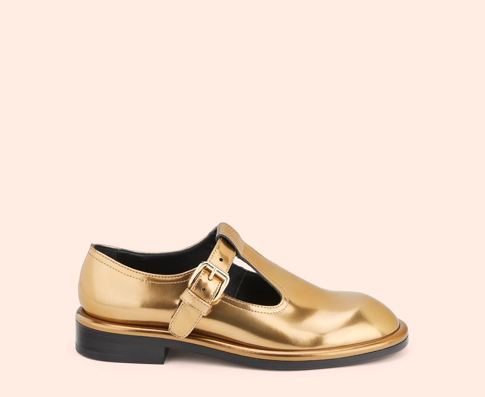 Mocassin AGL ALISON MJ Metallic Doré Femme | FFW-74494576