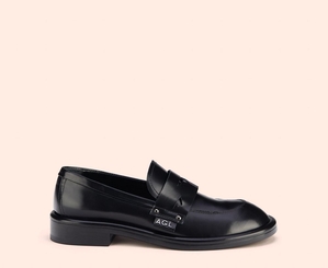 Mocassin AGL ALISON MOC Cuir Noire Femme | VHL-79979731