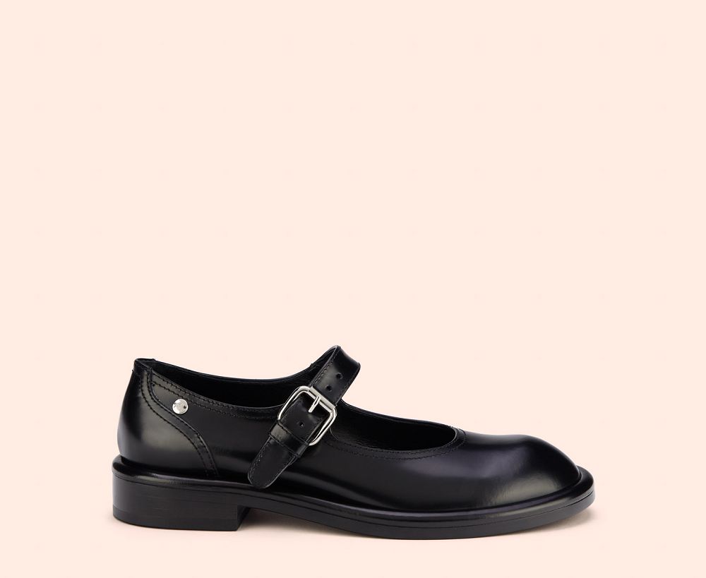 Ballerines AGL ALISON BEBE' Cuir Noire Femme | ZYZ-27456947