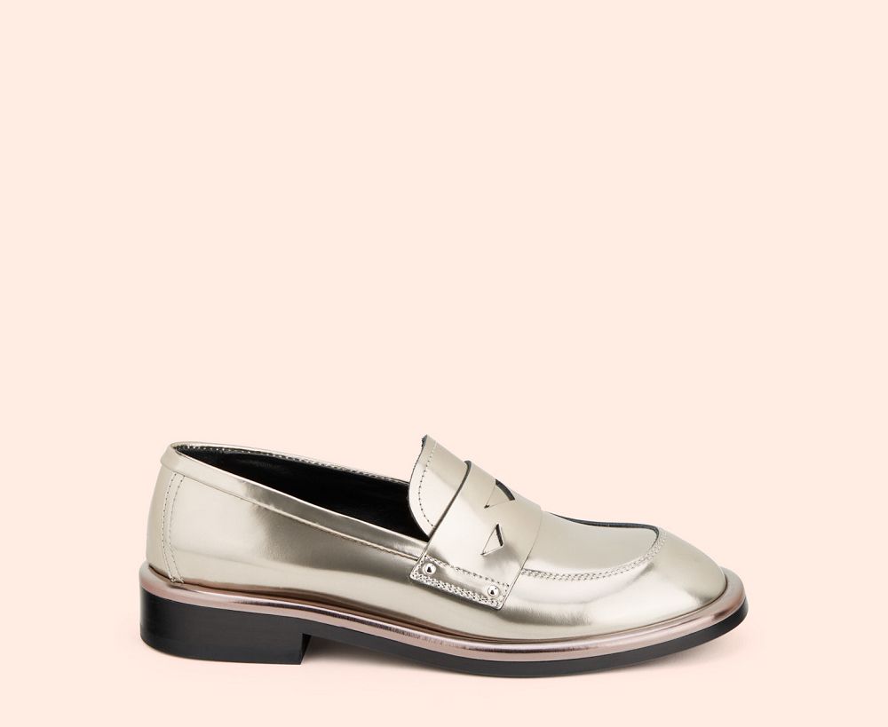 Mocassin AGL ALISON MOC Metallic Doré Femme | WDF-69085370