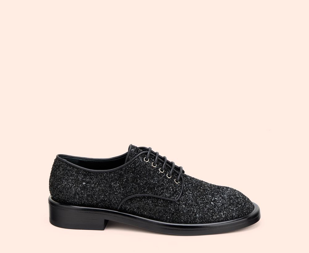 Chaussures AGL ALISON LUX Glitter Noire Femme | QTL-18436333