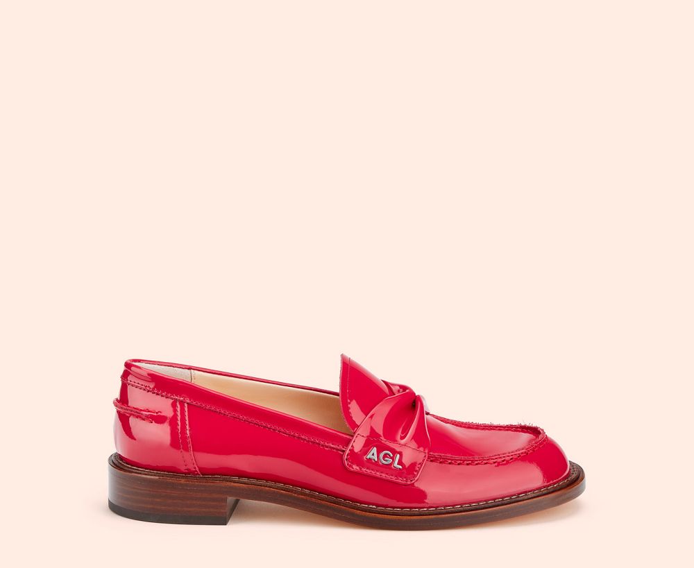 Mocassin AGL JADA Cuir Rouge Femme | PVC-70739896