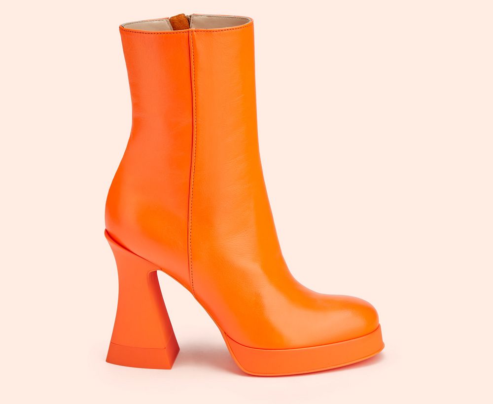 Bottines AGL JANIS BOOTIE Cuir Orange Femme | JVZ-91882277