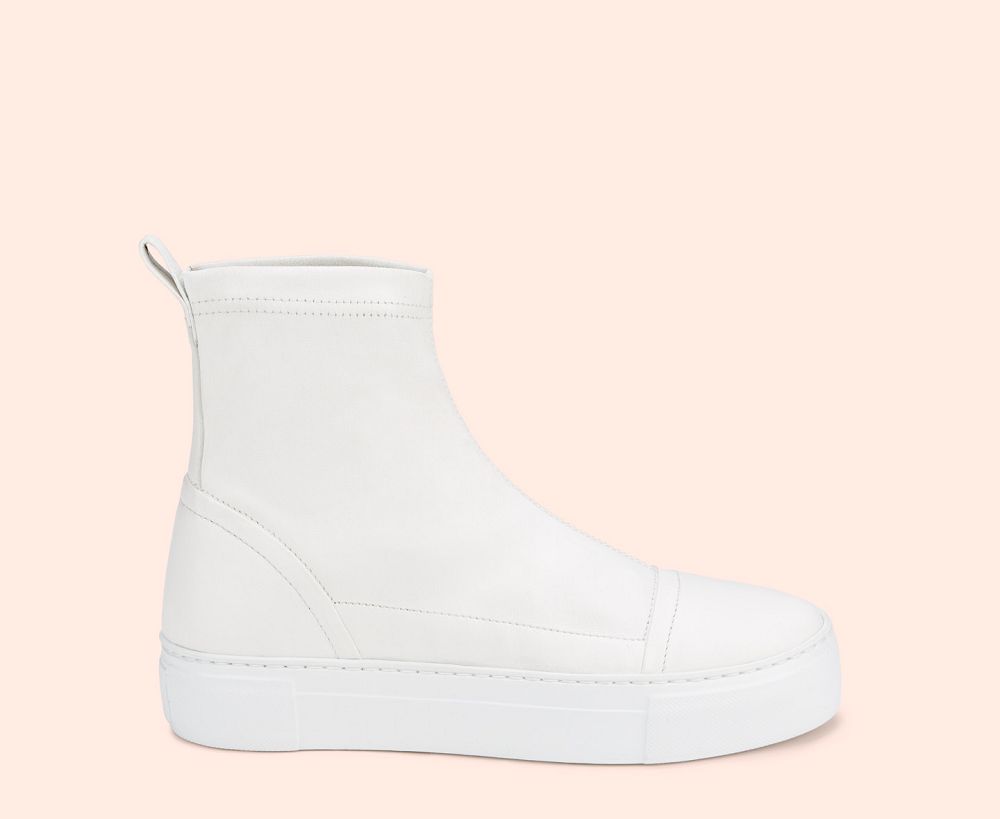 Basket AGL IRENE Cuir Blanche Femme | COV-01055900