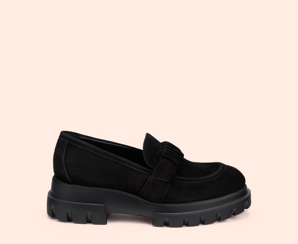 Mocassin AGL CELESTE Daim Noire Femme | TKP-15768864