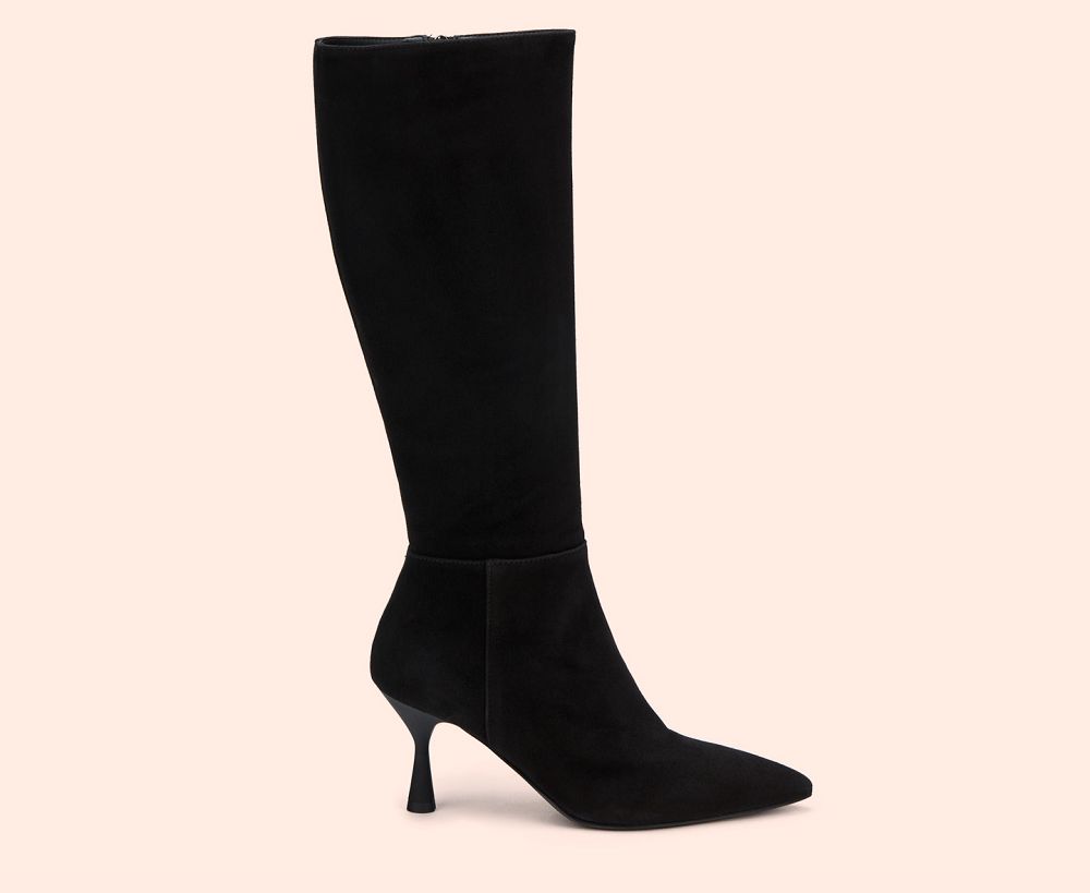 Bottes AGL IDE HIGH Daim Noire Femme | NLO-91877559