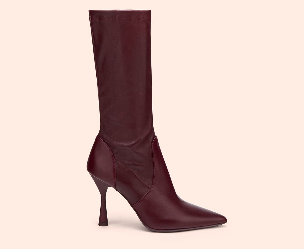 Bottines AGL LETIZIA BOOTIE Cuir Bordeaux Femme | HZY-94670239