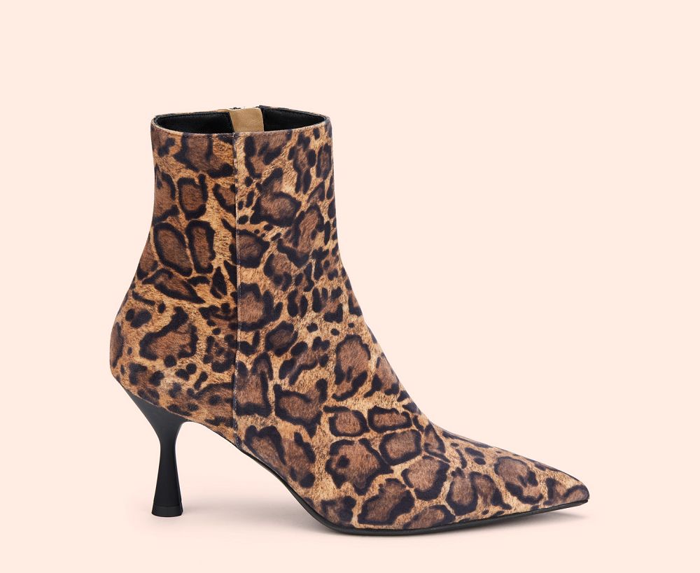 Bottines AGL IDE BOOTIE Daim Leopard Femme | NNN-99655039