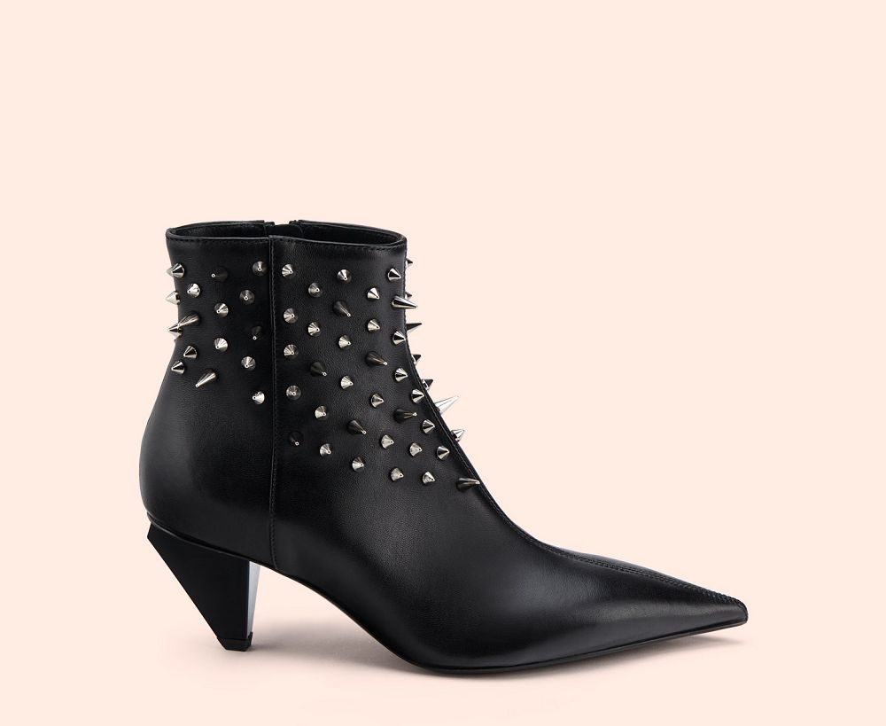 Bottines AGL KNIFE STUDS Cuir Noire Femme | HIS-22007061