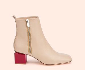 Bottines AGL ANGIE BOOTIE Cuir Beige Femme | AAZ-00116752