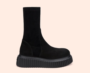 Bottes AGL MILAGROS STRETCH Daim Noire Femme | SXI-23531575
