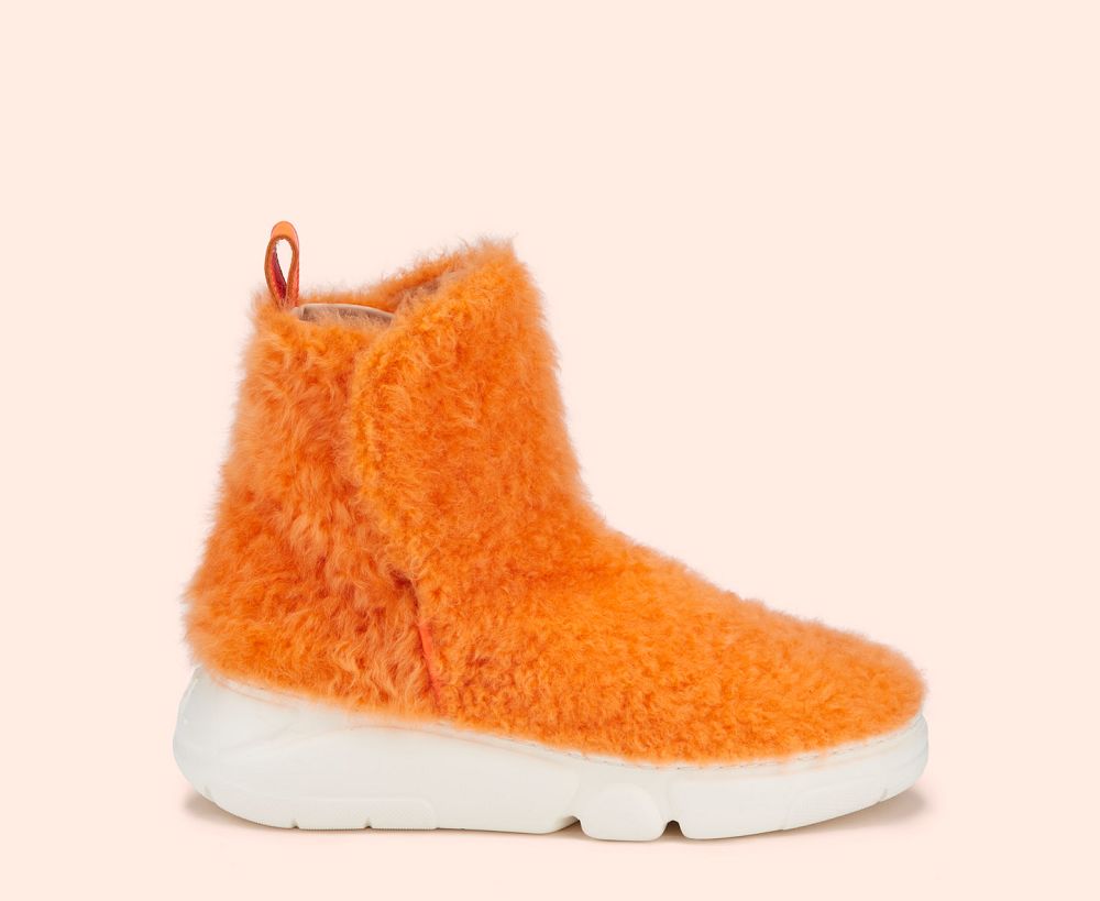 Basket AGL SENETTE Sheepskin Orange Femme | DFI-14821456